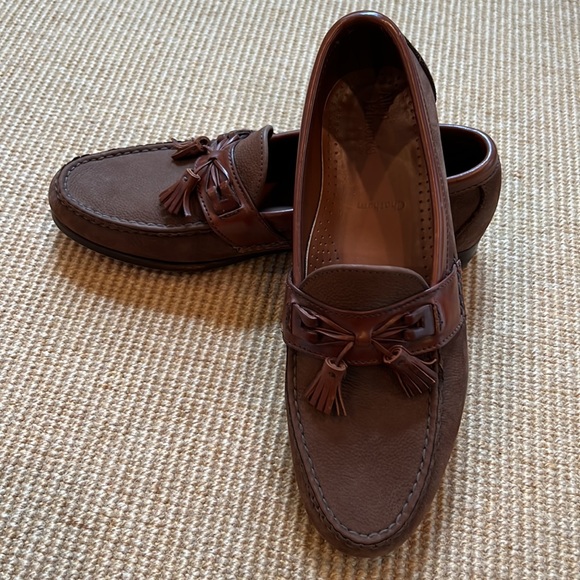 Allen Edmond Chatham Tasseled Nubuck Suede & Leather Brown Loafer 10C - Picture 9 of 9